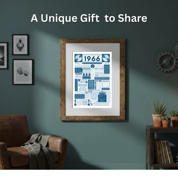 Personalised 1966 Music Print 60th Birthday Gift, 6 of 10