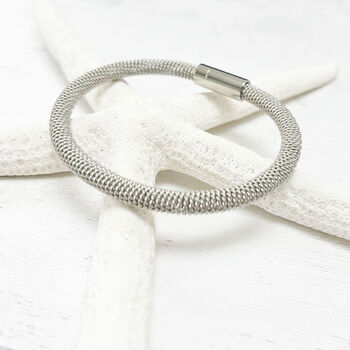 Modern Stainless Steel Mesh Rope Bracelet For Him, 7 of 8