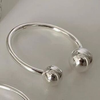 Adjustable Silver Plated Double Ball Bangle, 4 of 5
