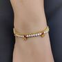 Gold Plated Crystal Stone Dangle Charm Payal Anklet, thumbnail 1 of 3