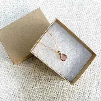 18ct Gold Plated Pink Pearlescent Necklace, 3 of 3