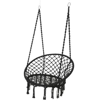 Black Macramé Hanging Chair, 4 of 4