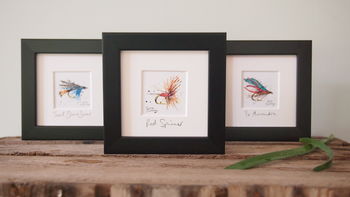Fishing Fly Print, Teal Blue And Silver, 2 of 2