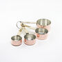 Set Of Four Handmade Solid Copper Measuring Cups, thumbnail 4 of 6