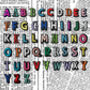 Kids Personalised Denim Jacket Classic Rainbow Letters, thumbnail 3 of 5