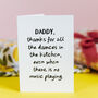Personalised Funny Parent Card Thanks For All The Dances In The Kitchen, thumbnail 3 of 7