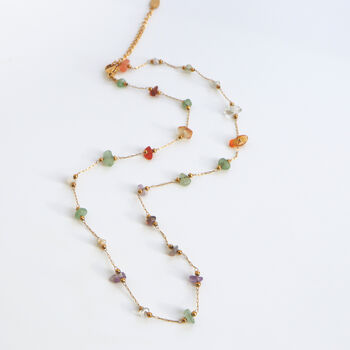 Non Tarnish Gemstone Nugget Bead Chain Necklace, 5 of 10