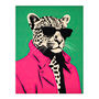Fashion Cheetah I Fun Animal Green Pink Wall Art Print, thumbnail 6 of 6
