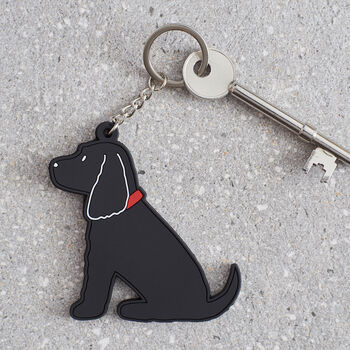 Black Cocker Spaniel Key Ring Personalisation Available, 3 of 4
