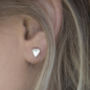 Sterling Silver Tiny Double Heart Studs, thumbnail 2 of 7