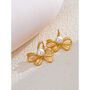 Monaco Ivory D’or Gold Pearl Ribbon Hoop Earrings, thumbnail 3 of 3