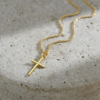 Slim Cross Pendant Necklace, 2 of 6