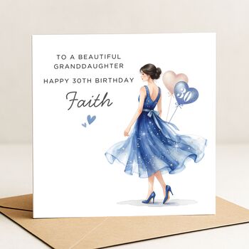 30th Birthday Card Personalised For Granddaughter, 2 of 5