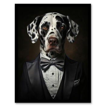 Dalmation Dinner Jacket Portrait Dog Wall Art Print, 5 of 6
