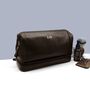 Personalised Leather Foil Embossed Initial Wash Bag, thumbnail 2 of 6