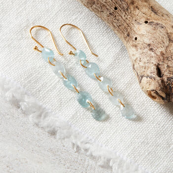 Aquamarine Pebble Drop Earrings, 4 of 6
