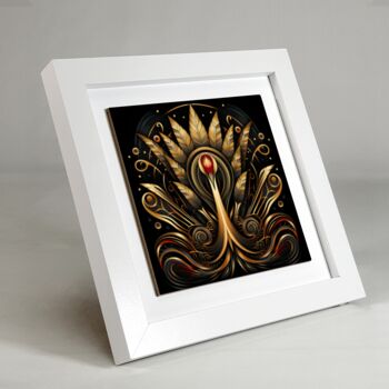 Art Deco Swan Framed Ceramic Art Tile, 7 of 10