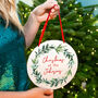 Personalised 'Christmas At' Mistletoe Wreath Sign, thumbnail 2 of 3
