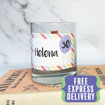 Personalised 30th Birthday Cake Sprinkles Candle, 3 of 6
