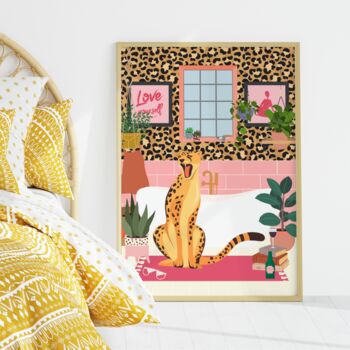Colourful Bathroom Print Leopard Print, 3 of 3