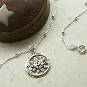 Sterling Silver Sun And Moon Necklace, 3 of 5