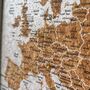 Europe Travel Map With Push Pins Cork Board Desk Size, thumbnail 2 of 6