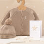 Luxury Cream Bobble Hat And Cardigan Baby Gift Set, thumbnail 2 of 12