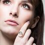 Gold Plated Silver Half Moon Labradorite And Moonstone Ring, thumbnail 2 of 5