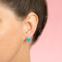 Turquoise Gemstone 925 Sterling Silver Stud Earrings, thumbnail 1 of 4