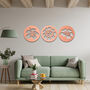 Round Wooden Floral Wall Art Set Modern Home Decor, thumbnail 6 of 10