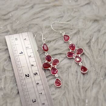 Red Ruby Dangle Earrings, 4 of 8
