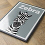 Personalised Children's Zebra Art Print, thumbnail 3 of 7