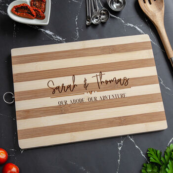 Personalised Couples Bamboo Serving Board, 2 of 9