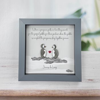 Personalised Penguin Pebble Picture, 5 of 5