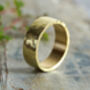 7mm Wide Hammered Effect Wedding Band In Yellow Gold, thumbnail 2 of 4