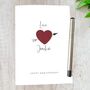 Personalised Wedding Anniversary Card Cupid's Bow, thumbnail 1 of 6