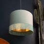 Sea Green Lampshade With Gold Lining And Fringing, thumbnail 1 of 11