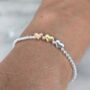 Sterling Silver Three Heart Beaded Stretch Bracelet, thumbnail 1 of 7