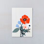 Red Flower On Grey Art Print A4, thumbnail 2 of 2