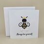 Boxed 'Bee Yourself' Heart Stud Earrings Card, thumbnail 1 of 3
