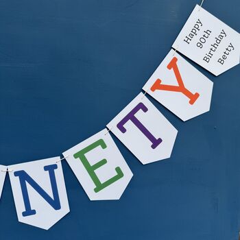 Personalised Ninety Birthday Banner : 90th Birthday Party Decoration, 3 of 7