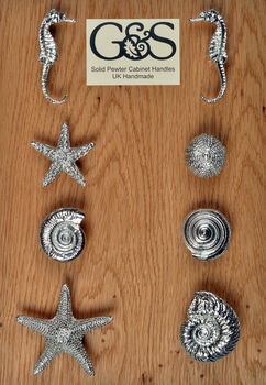 Starfish Solid Pewter Cabinet Handles, Door Knobs, 5 of 8