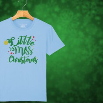 'Little Miss Christmas' Glittery Girls Christmas T Shirt, 4 of 12