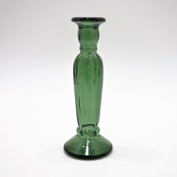 Recycled Glass Candle Stick 22cm Tall, 2 of 4