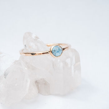 Blue Aquamarine Gemstone And Solid Gold Ring, 7 of 9