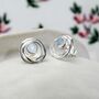 Sterling Silver Rainbow Moonstone Stud Earrings, thumbnail 1 of 8