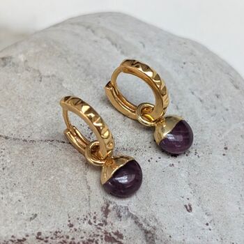 The Orb Ruby July Birthstone Earrings, 3 of 5