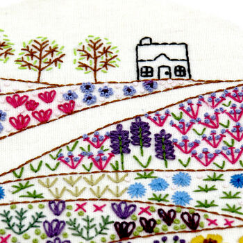 Flower Meadow Cottage Hand Embroidery Kit, 2 of 11