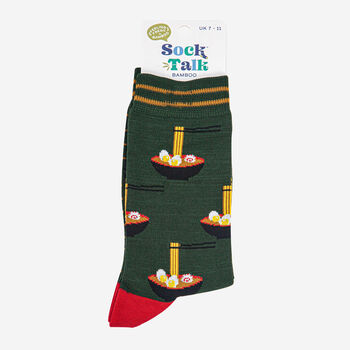 Men's Ramen Noodles Bamboo Socks Khaki, 2 of 4
