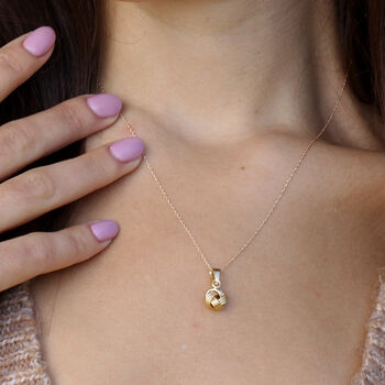 9ct Gold Love Knot Necklace, 3 of 4